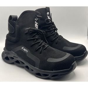 NEW JIEFU Black Cushioning Lightweight Safety Toe, Men's Work Boots Sz 13 (48)
